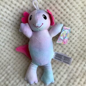 Fiesta Snugglies Plush Pink and Tie Dye Axolotl Stuffed Animal Toy with Tags